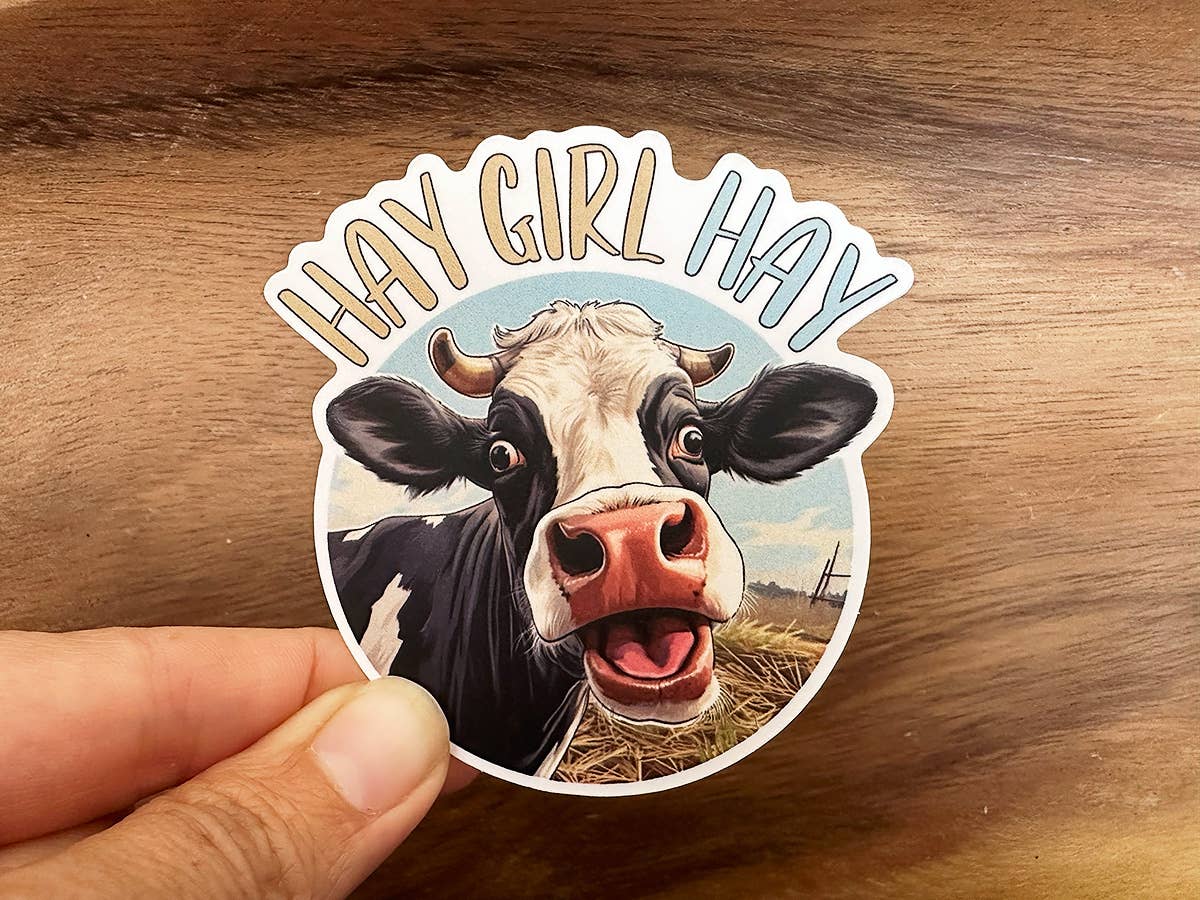 Missional Merch - Wholesale Sticker - Hay Girl Hay Cow Sticker | Farm | Funny Sticker | Vinyl