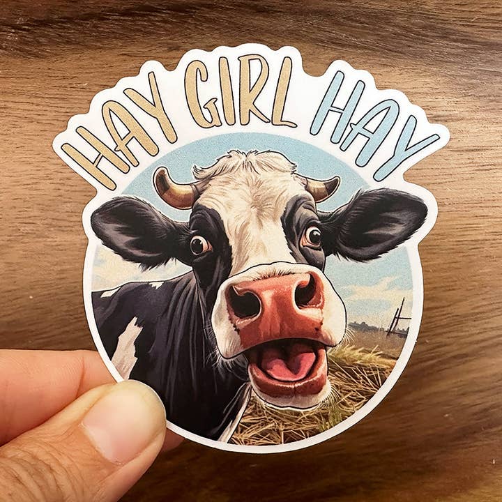 Autocollant Hay Girl Hay Cow | Ferme | Autocollant amusant | Vinyle pour la vente par Missional Merch