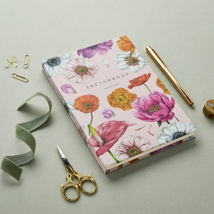 Floral Brights - Hardback Sketchbook for wholesale by Catherine Lewis Design