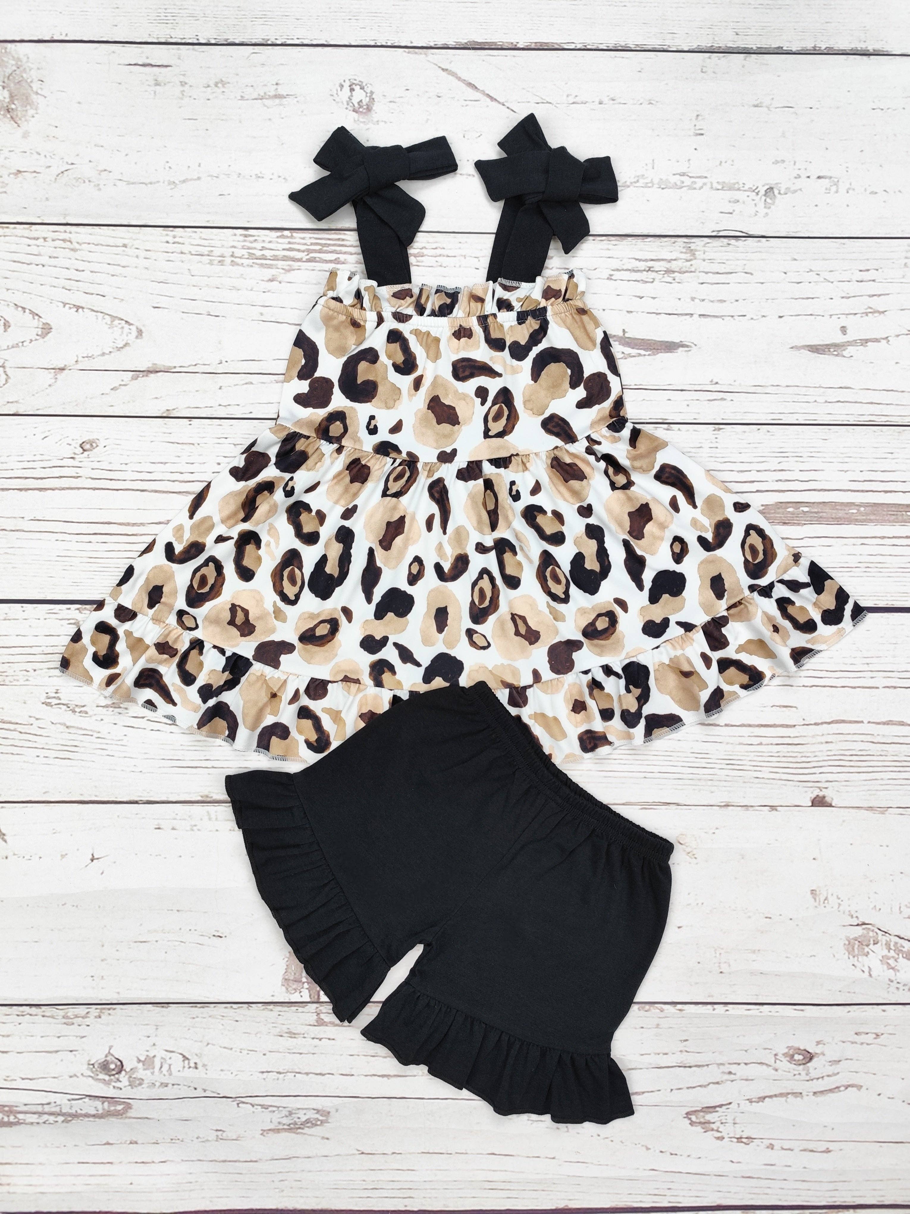 sassy kids palace - Wholesale Clothing Set - Baby - Baby Girls Cheetah Printed Clothing Set