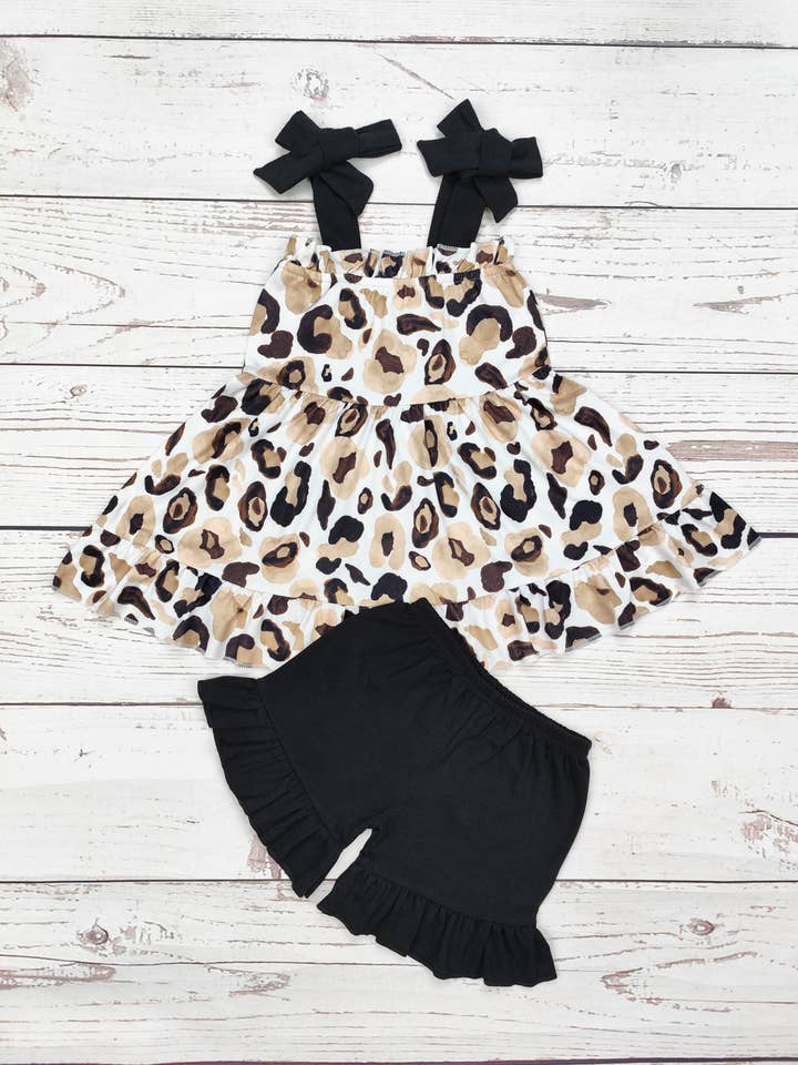 sassy kids palace - Wholesale Clothing Set - Baby - Baby Girls Cheetah Printed Clothing Set0