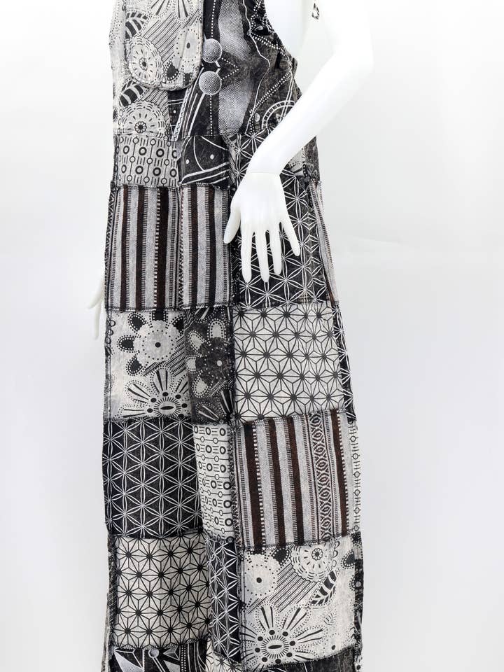 Himalaya Handmade - Wholesale Overalls - Women's - Cotton Hippie Handmade Geometric Print Wide Leg Bohemian Overalls