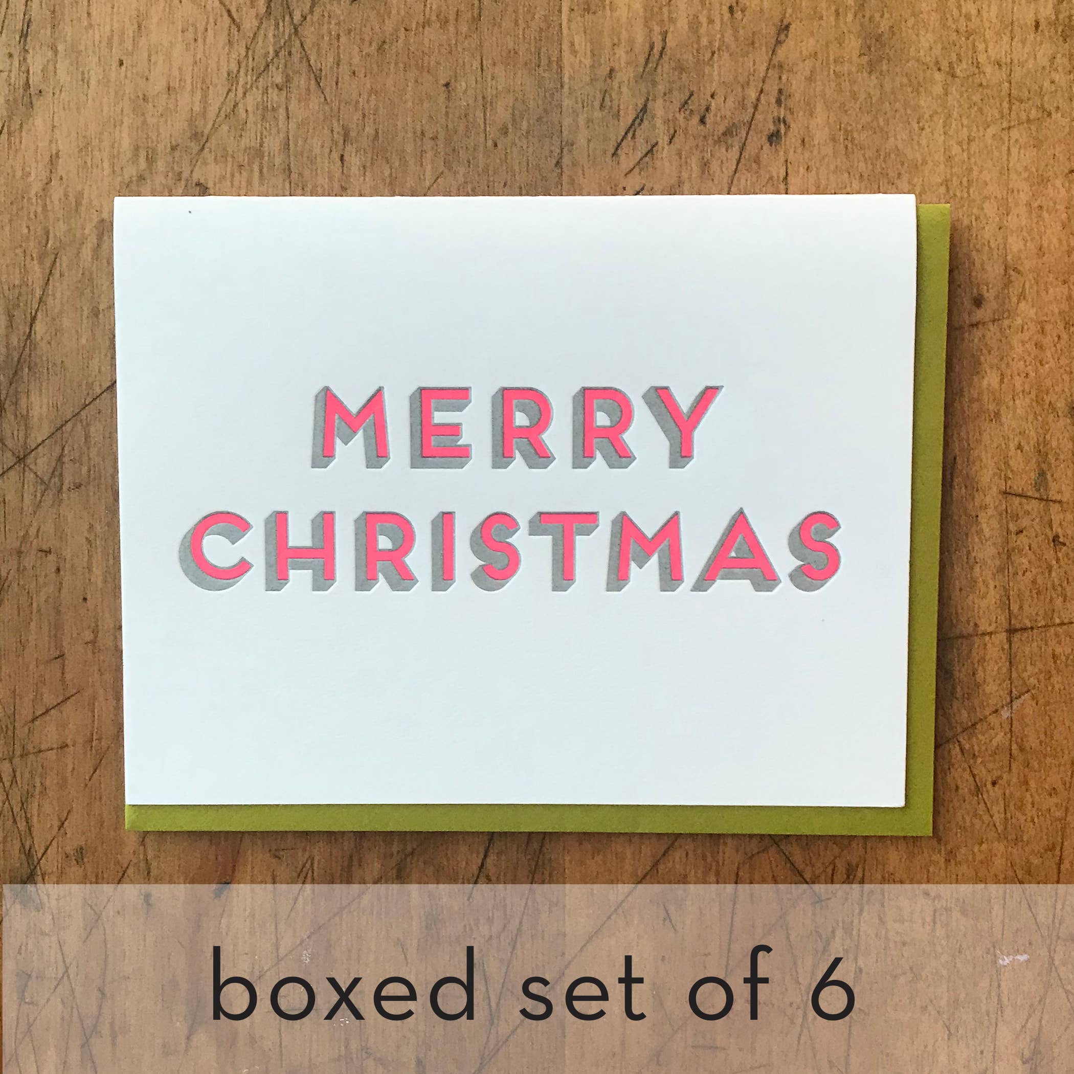 Letterpress PDX - Wholesale Christmas Card - Merry Christmas Holiday Card - Box of 60