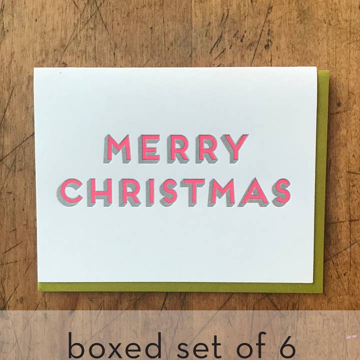 Letterpress PDX - Wholesale Christmas Card - Merry Christmas Holiday Card - Box of 60