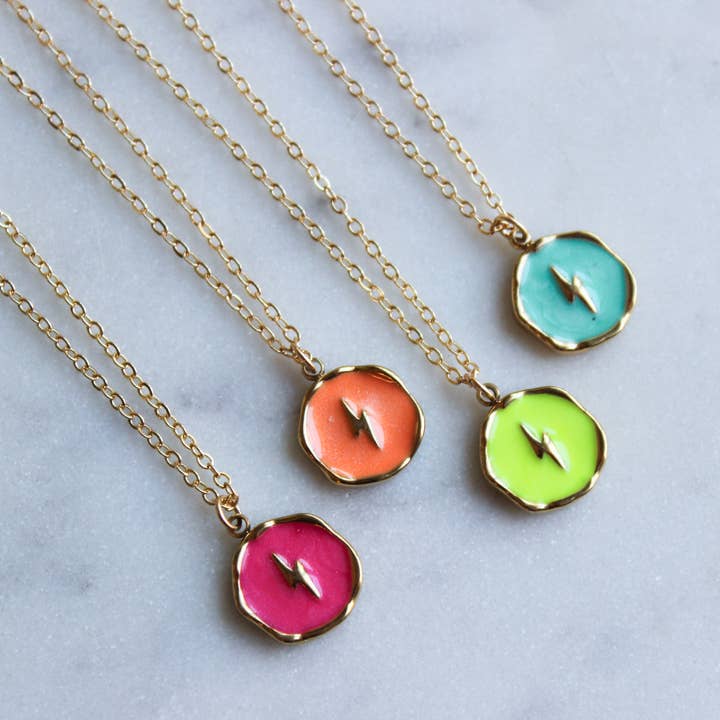 Lightning Bolt Necklace, Lightning Bolt Jewelry Colorful New for wholesale by Laalee Jewelry