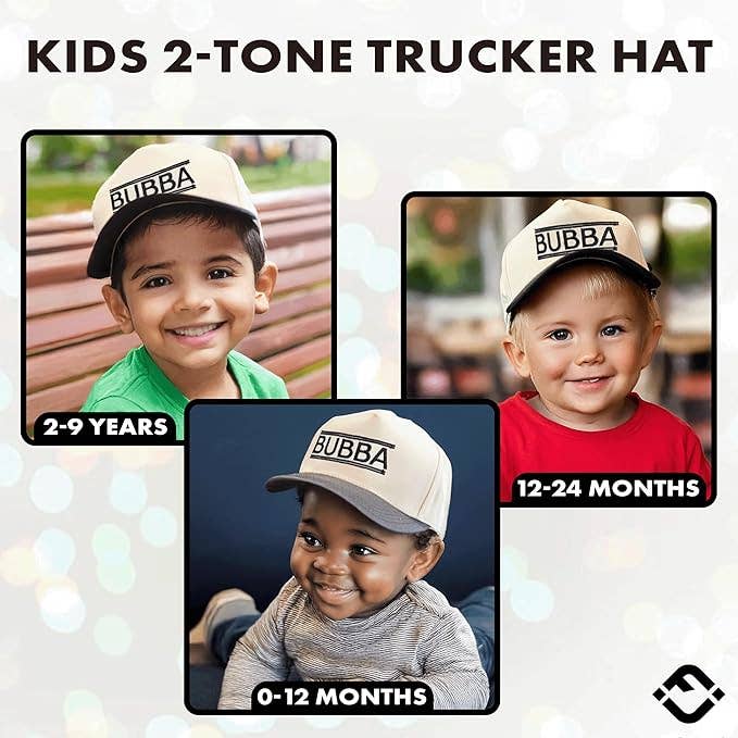 Funky Junque - Wholesale Baseball Cap - Kids - Kids/Baby Two Tone Vintage Cap - Bubba (Black/Beige)1