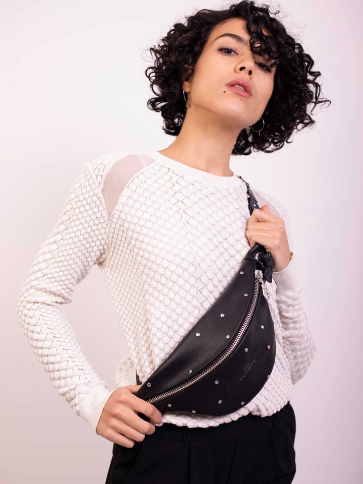 Nina Banana Rock - marsupio in pelle di vitello 100% francese per la vendita all'ingrosso da parte di Ligne Aurore