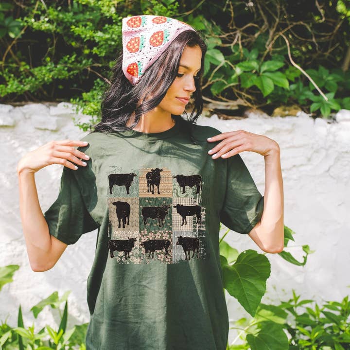 Heifer Farm Patch Work for wholesale by Psalms & Grace Design Co.