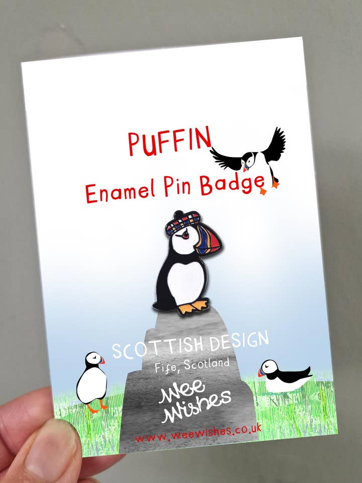 Spilla in smalto Puffin WWPB06 per la vendita all'ingrosso da parte di Wee Wishes