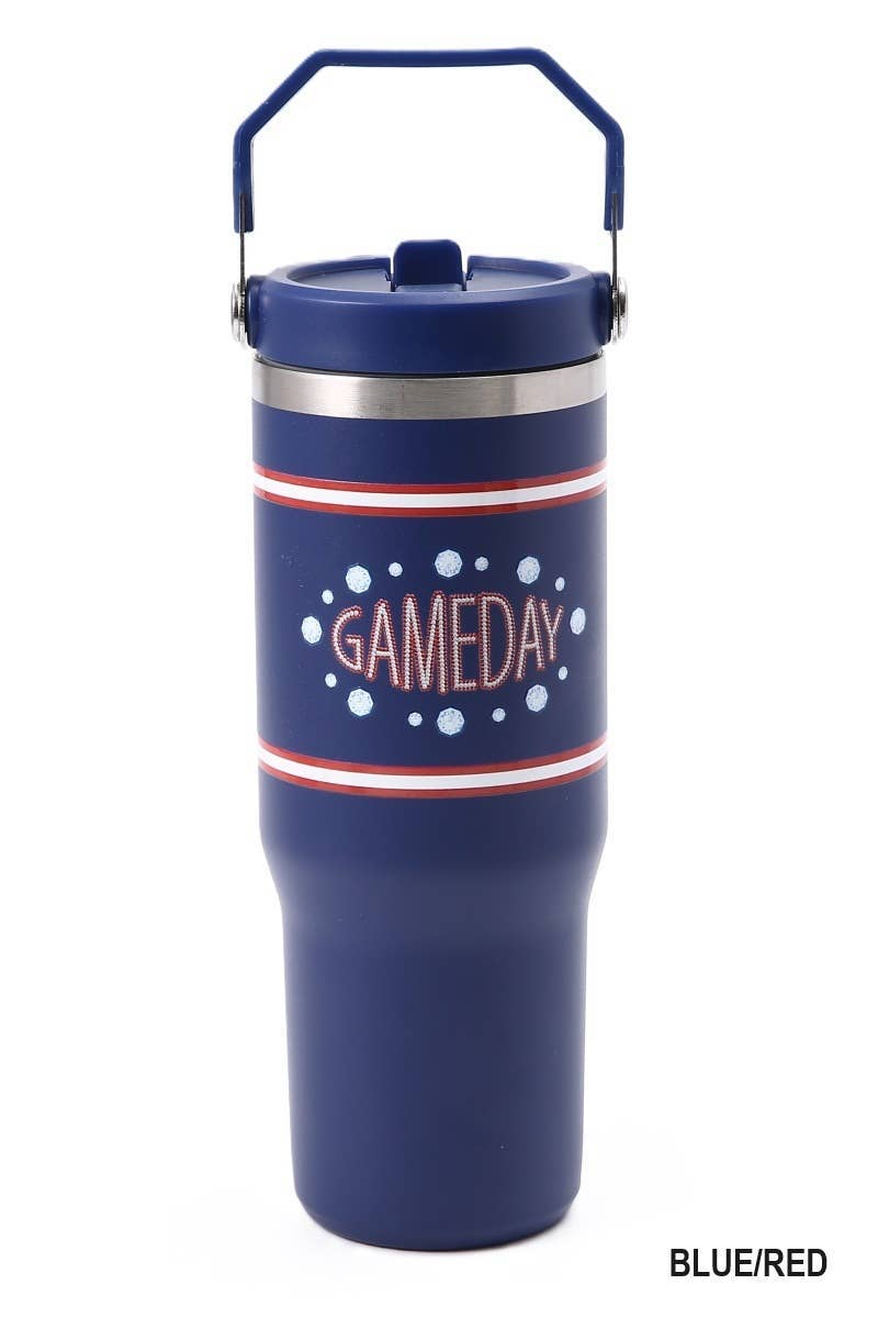 Vanilla Monkey - Wholesale Insulated Mug/Tumbler - Game Day 30oz Stainless Steel Flip Straw Tumbler1