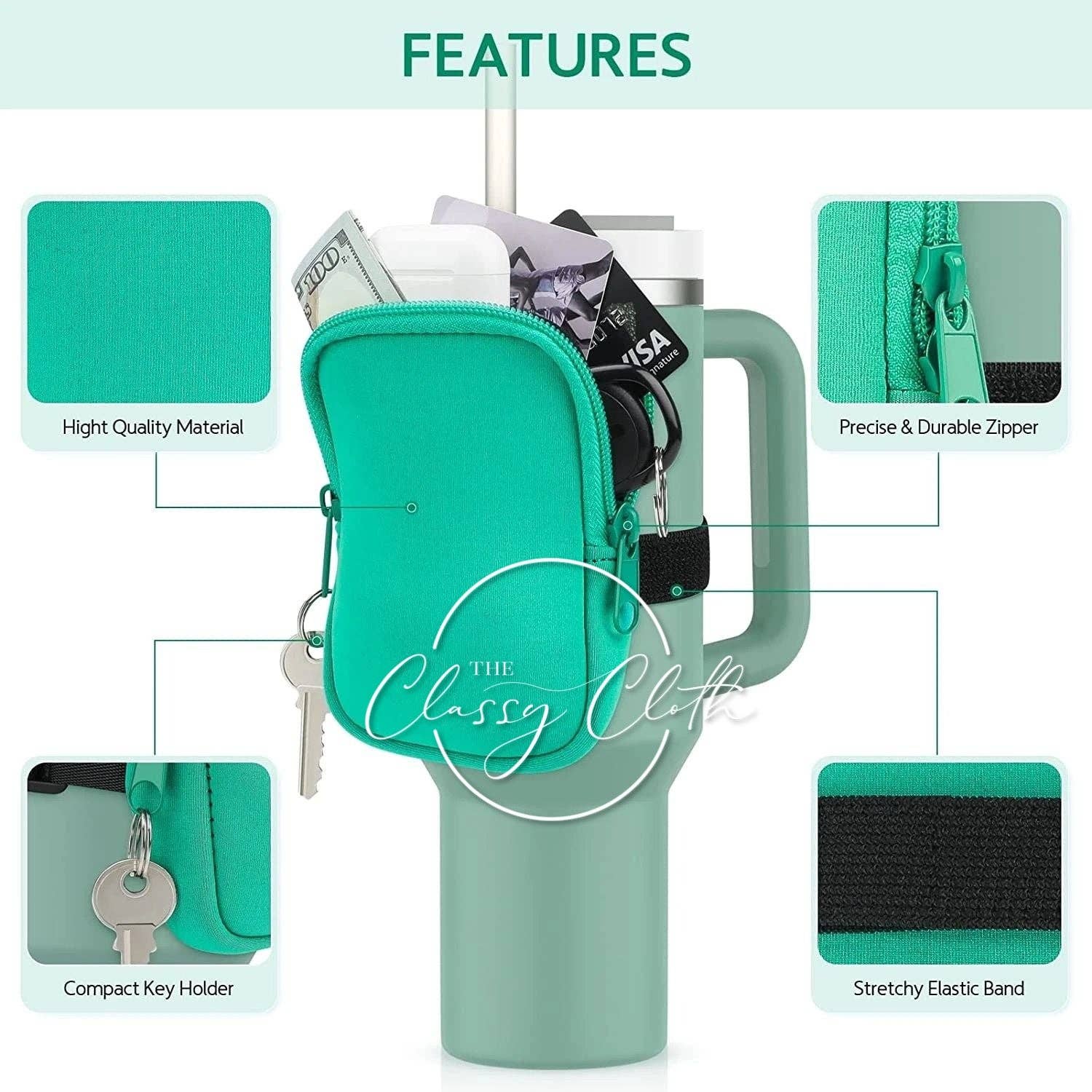 The Classy Cloth WS - Wholesale Handtasje - Dames - Neopreen etui voor 40 oz Quencher Tumbler RTS21