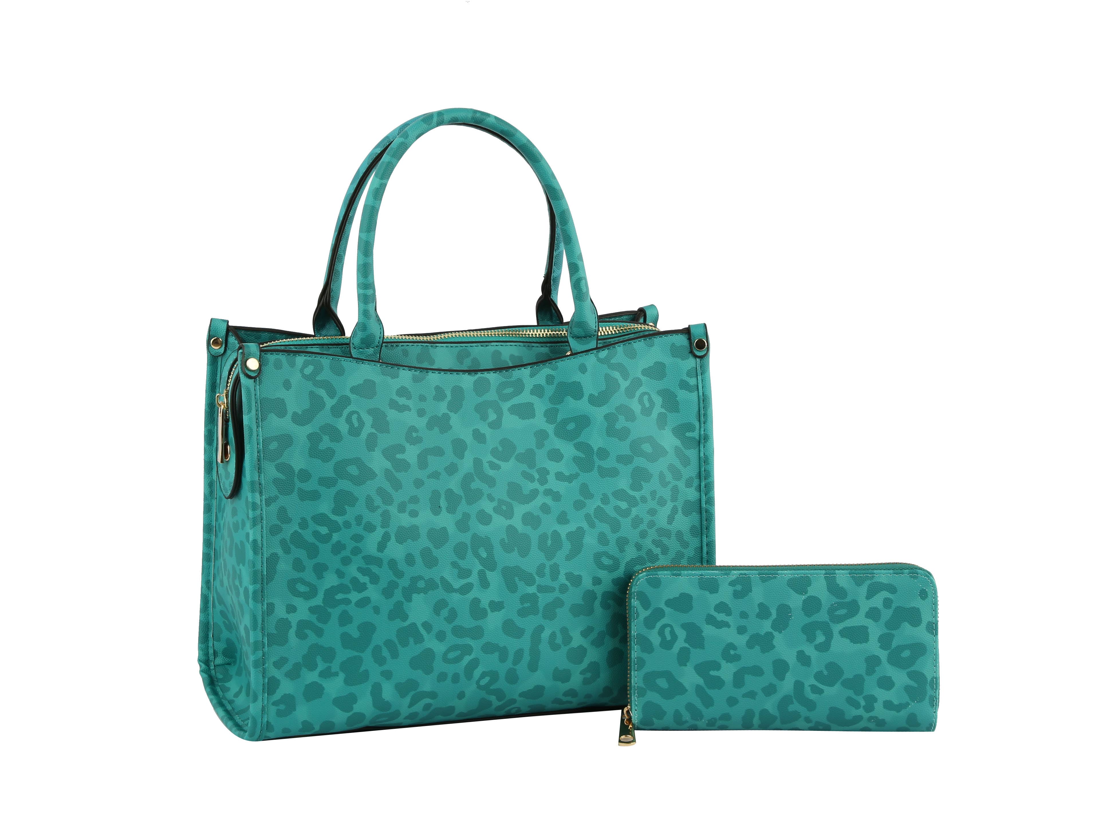 Handbag Factory Corp - Wholesale Tote Bag - Women's - Multi Compartment Leopard Hand Tote Set4