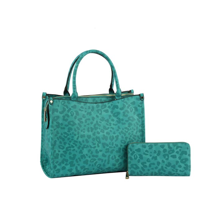 Handbag Factory Corp - Wholesale Tote Bag - Women's - Multi Compartment Leopard Hand Tote Set4