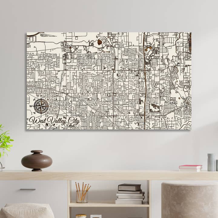 Utah : carte des rues de West Valley pour la vente par Fire & Pine