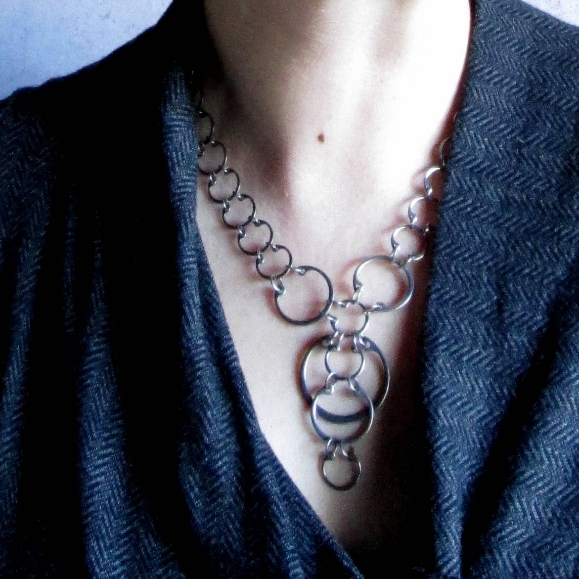 Wraptillion - Wholesale Link & Chain Necklace - Cascading Circles Necklace1