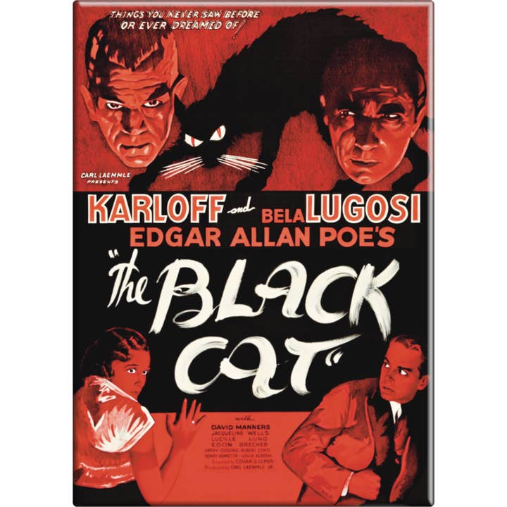 Square Deal Recordings & Supplies – Großhandel Magnete – Magnet - Karloff & Lugosi - E. A. Poes „Die schwarze Katze“ -Kunst