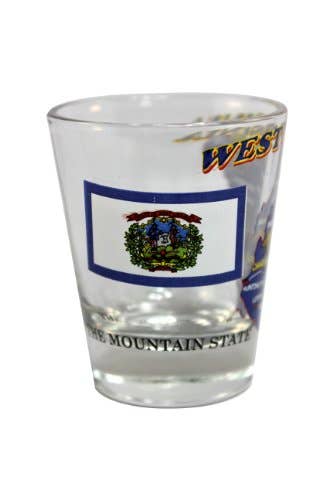 7 Star - Wholesale Shot Glass - WEST VIRGINIA State Shot Glass 2 oz2