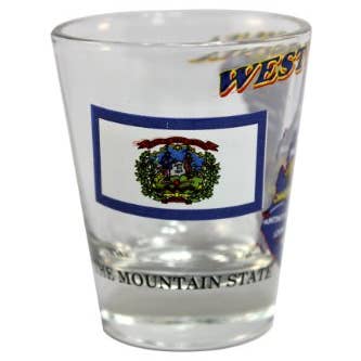 7 Star - Wholesale Shot Glass - WEST VIRGINIA State Shot Glass 2 oz2