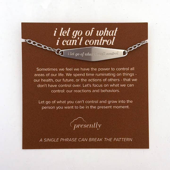 I let go of what I cant control — Figaro Chain Bracelet for wholesale by Presently | Words To Return To | Jewelry & Accessories