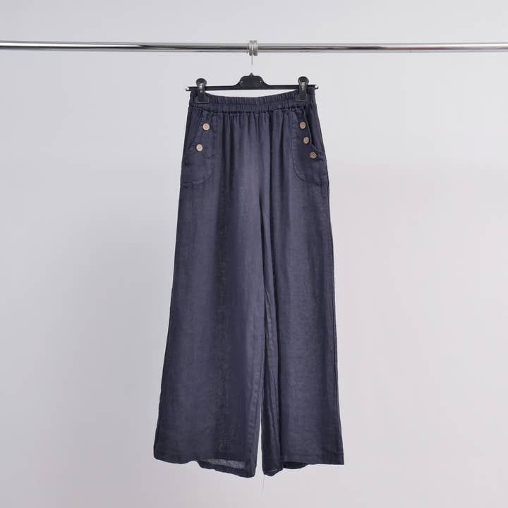 Cecile Wang - Wholesale Pants - Women's - Linen wide leg pants 4352