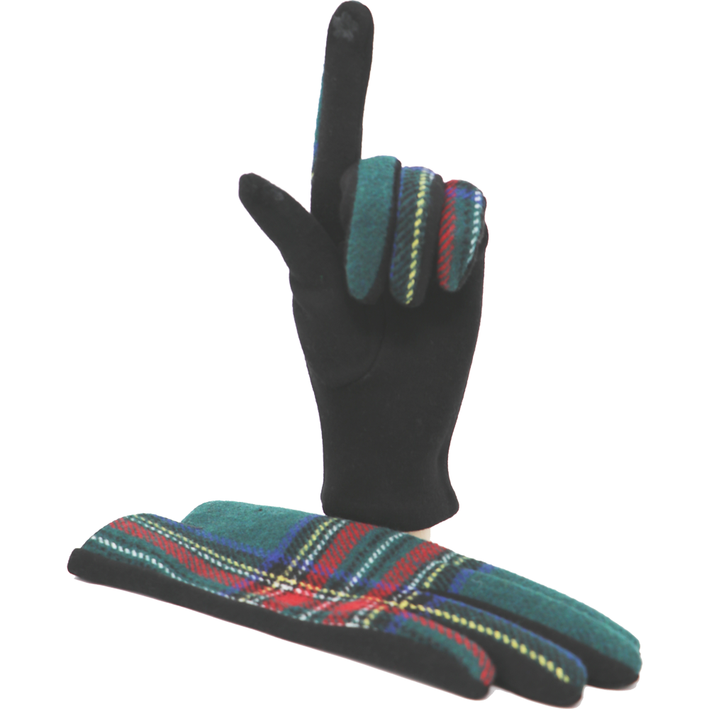 Alba Wholesale - Wholesale Gloves - Women's - Tartan Touchscreen Gloves1