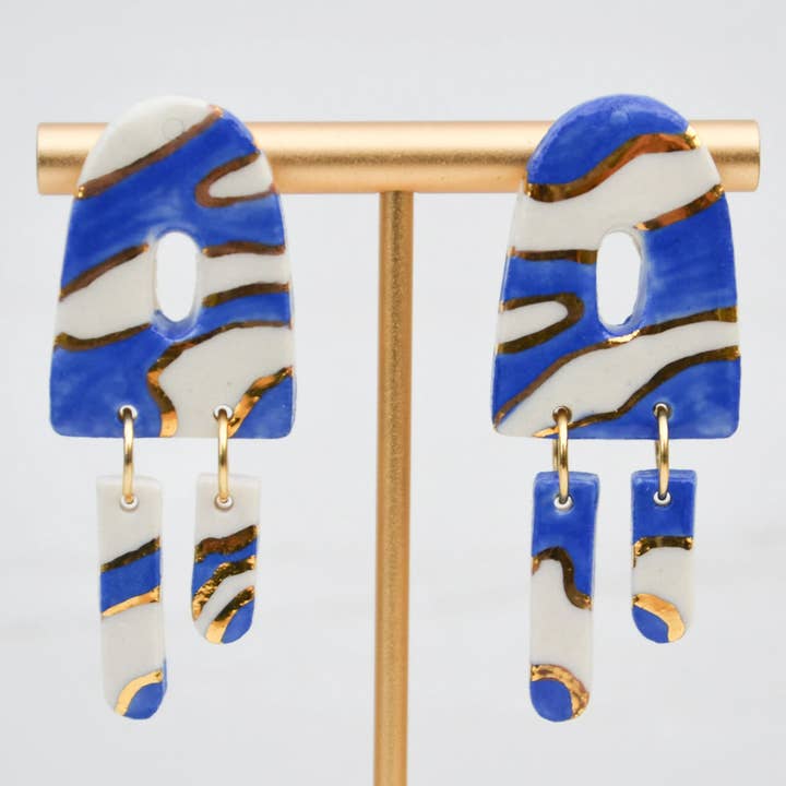 Blue Swirl Dangle Earrings for wholesale by Lilikoi Project