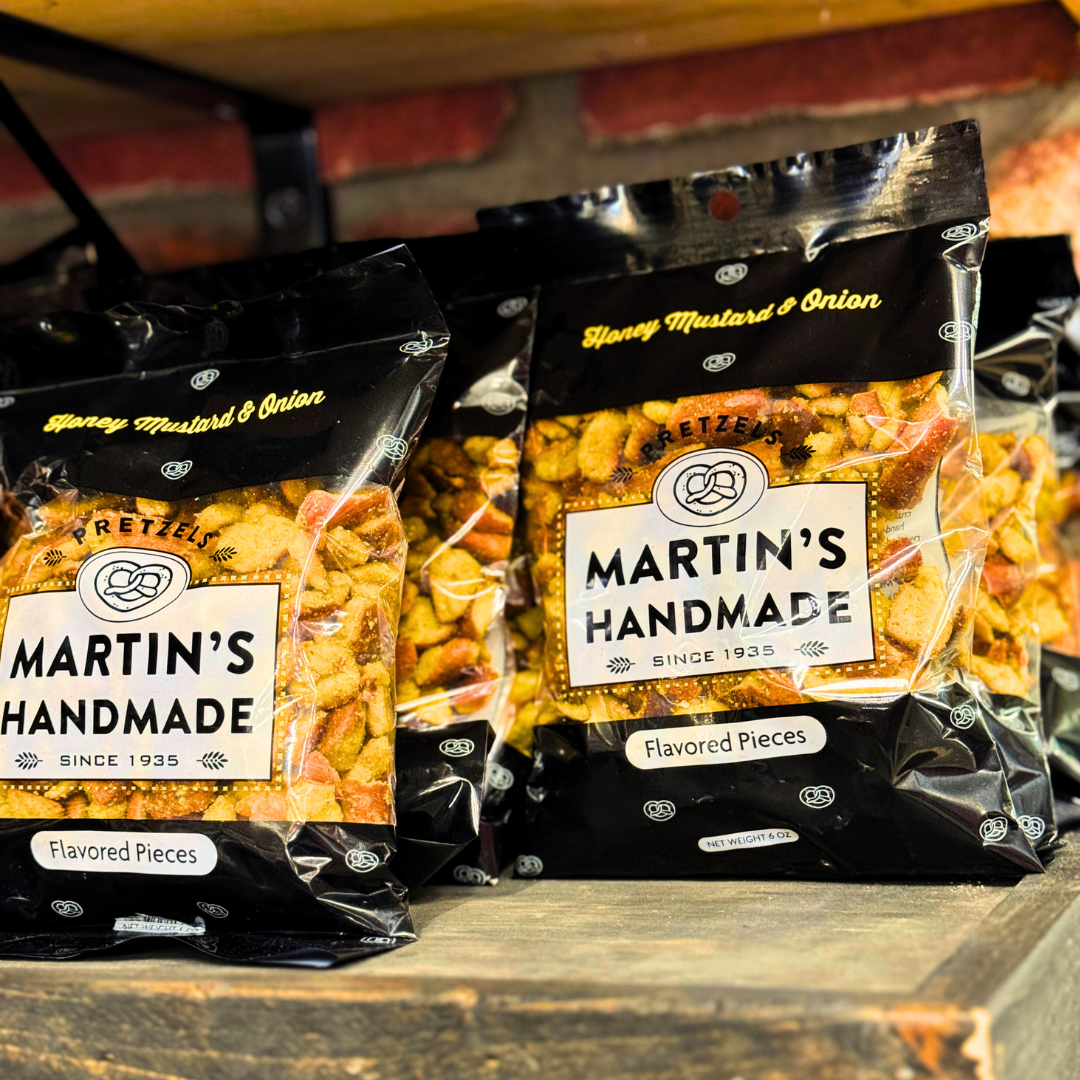 Martins Handmade Pretzels - Wholesale Pretzels - Honey Mustard & Onion Pretzel Pieces - 6oz Bags1