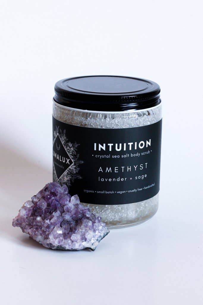 Lunalux Botanicals – Großhandel Körperpeeling – INTUITION//Amethyst-Kristallkörperpeeling