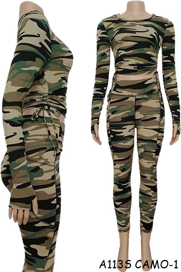 SSImport - Wholesale Activewear Set - Women's - A113S SPORTS YOGA POCKET LEGGINGS TOPS SETS MIX SIZES 12PCS10