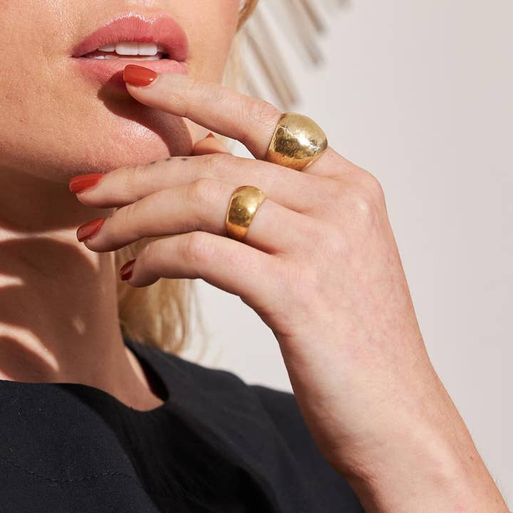 MULXIPLY - Wholesale Cocktail/Statement Ring - Yala Heritage Hammered Statement Ring | Brass6