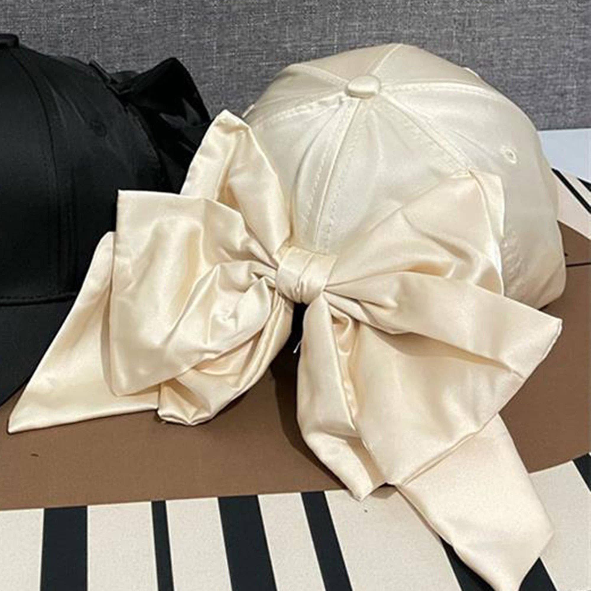 AK Brand - Wholesale Baseball Cap - Women's - Satin Baseball Cap with Back Bow Accent Adjustable Fit and C8