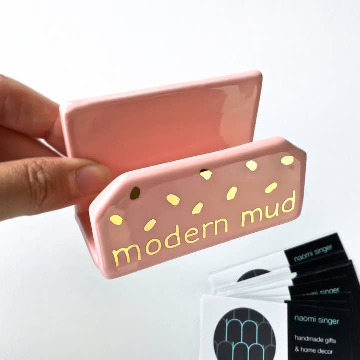 Modern Mud Ceramics - Wholesale Business Card Holder - Personalized Modern Office Pottery Business Card Holder