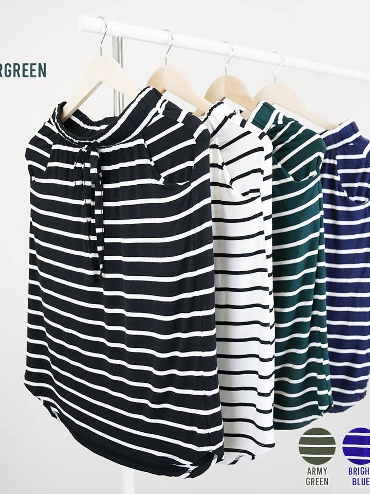 42POPS - Wholesale Skirt - Women's - ",,...Stripe Self Tie Tulip Hem Skirt