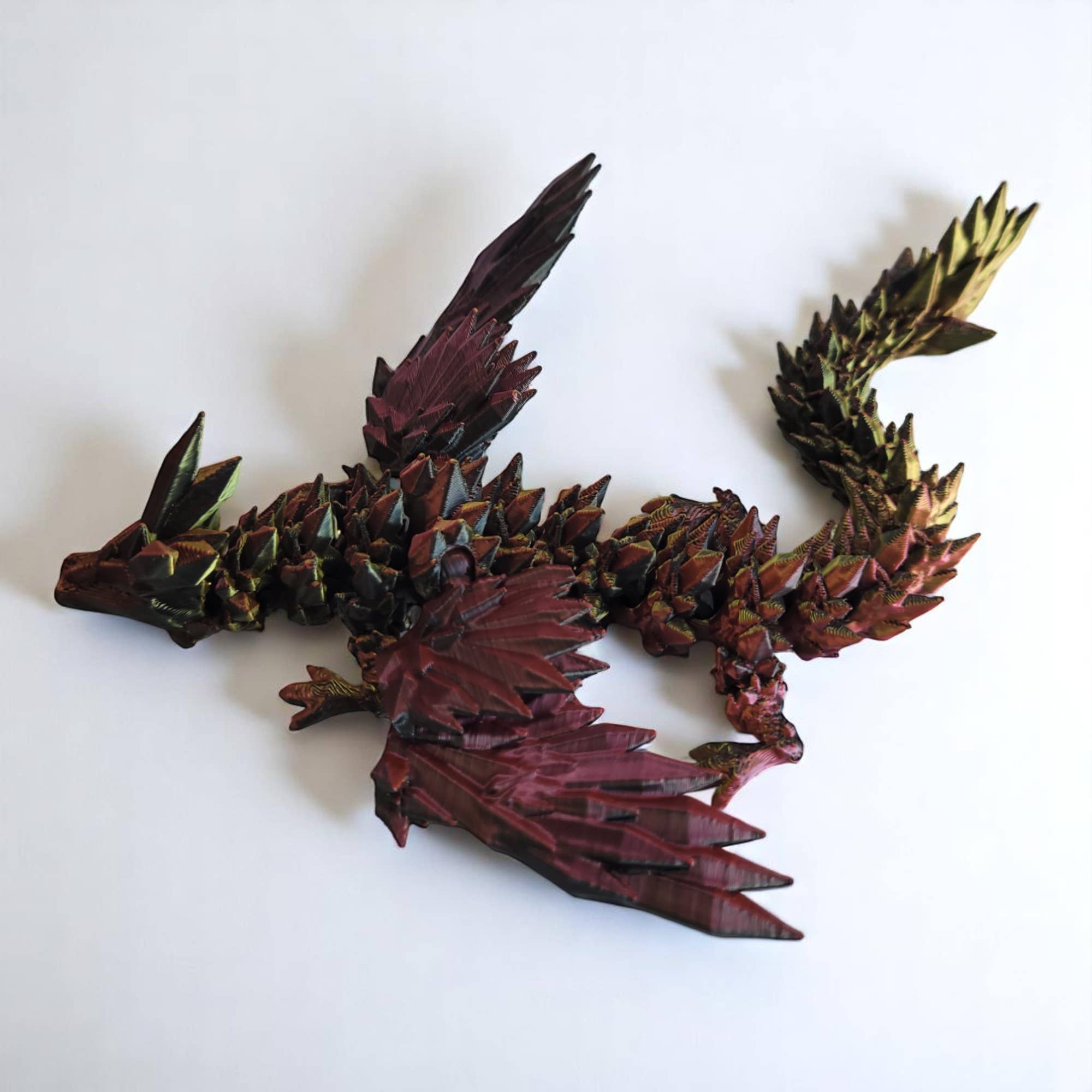 PowerTRC 3D Print - Wholesale Party Favor - 3D Printed Articulated Crystal Dragon with Wings (Large)11