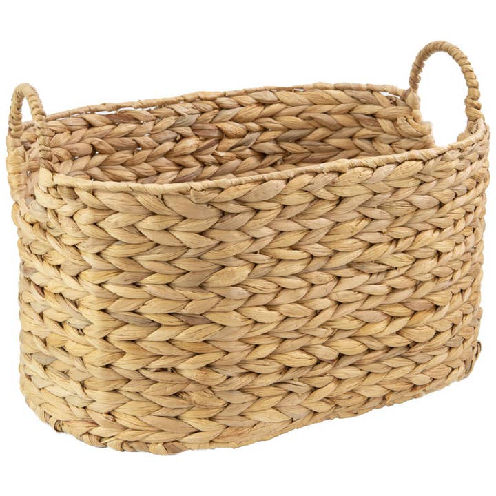 Panier Ovale Jacinthe Naturelle Anses 45x30x23cm pour la vente par Deffrennes