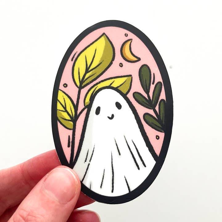 Ghost Plant Portrait Sticker for wholesale by Keegsie Designs
