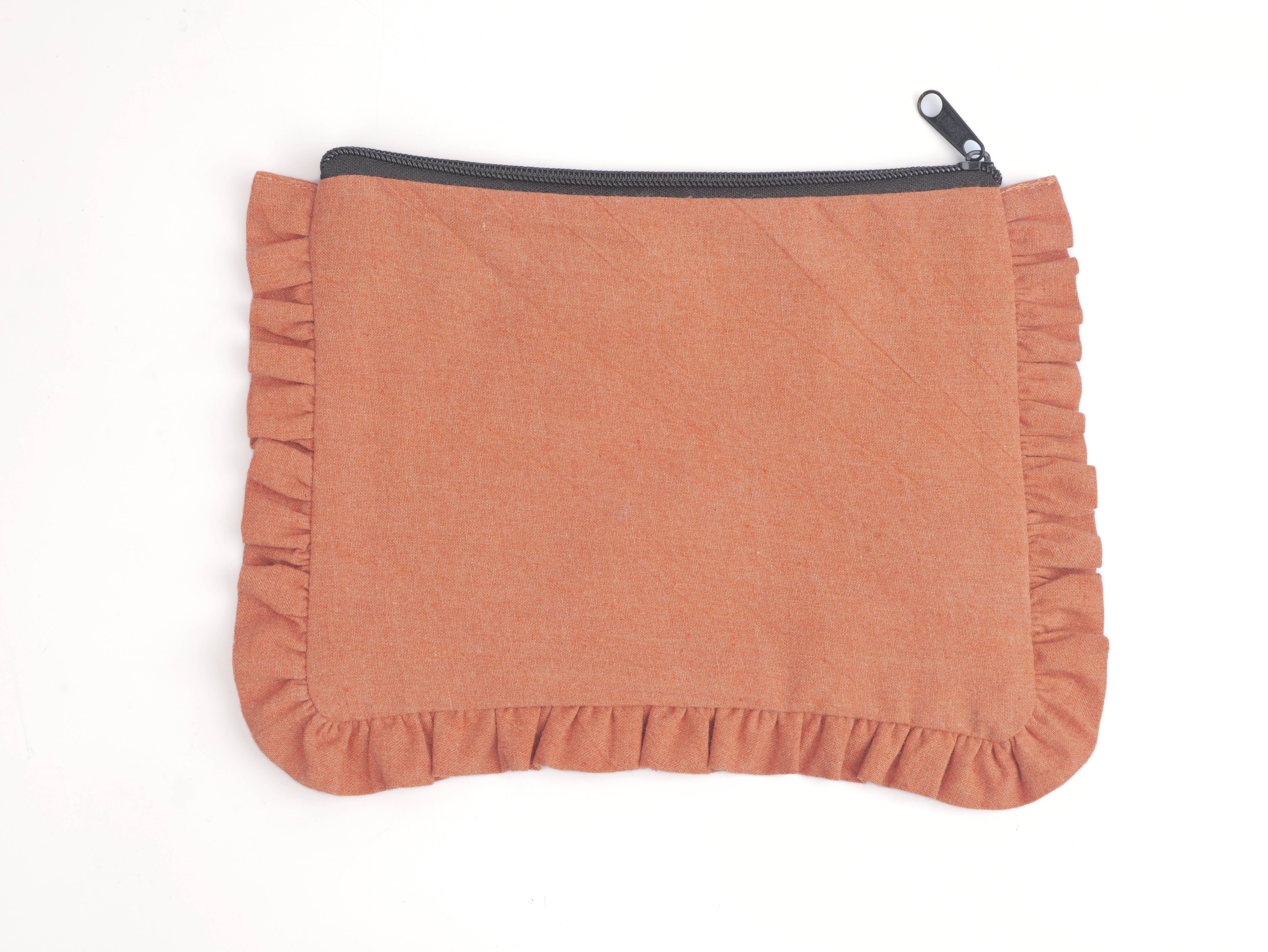 House of Kraft - Wholesale Pouch - Women's - Canvas Ruffle Pouches | Canvas Travel Pouches | Zipper Pouch10