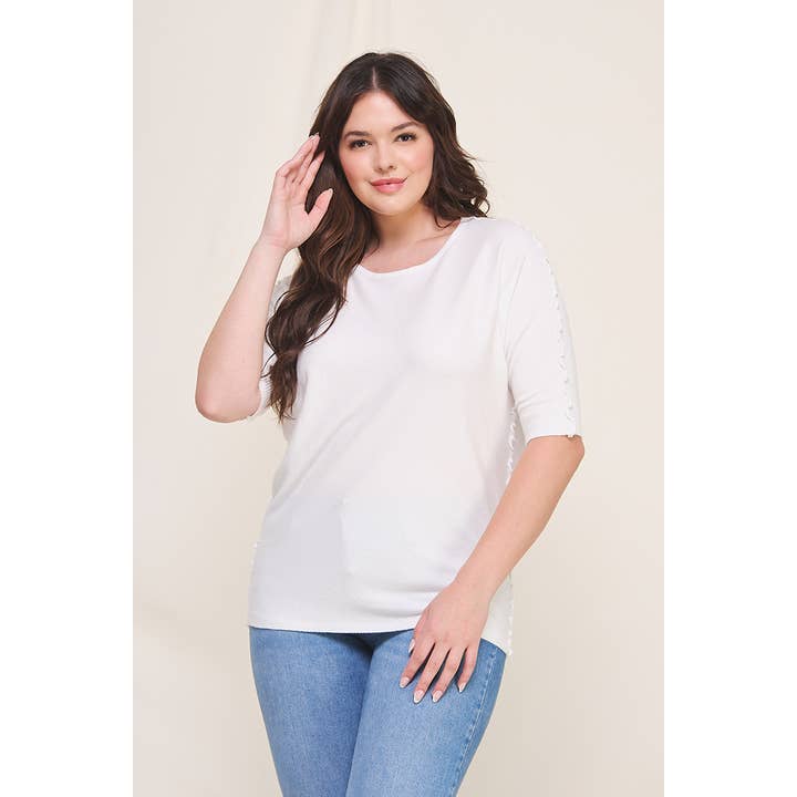 Plus Size, Ruffled Shortsleeve Dolman Top for wholesale by Allie Rose