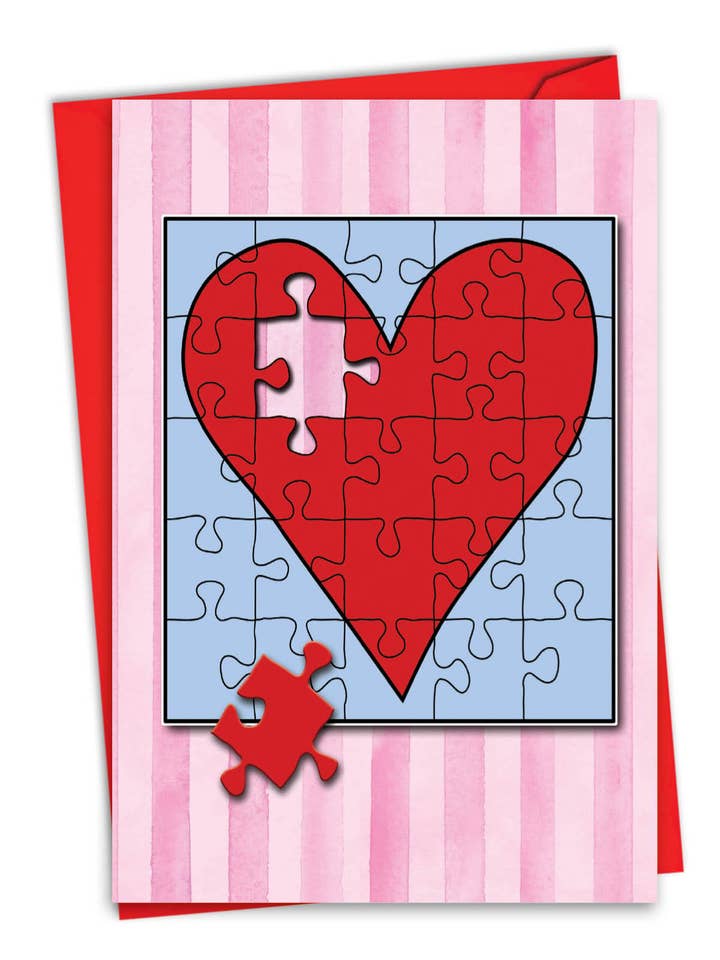 Valentijnsdagkaart - Jigsaw Hearts voor wholesale door NobleWorks