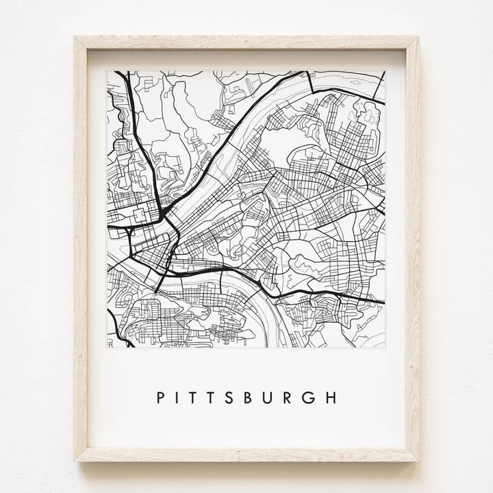 Pittsburgh Pennsylvania City Lines Map ART PRINT for wholesale by Turn-of-the-Centuries