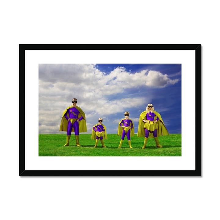 Superhero family Framed & Mounted Print for wholesale by Sorbey