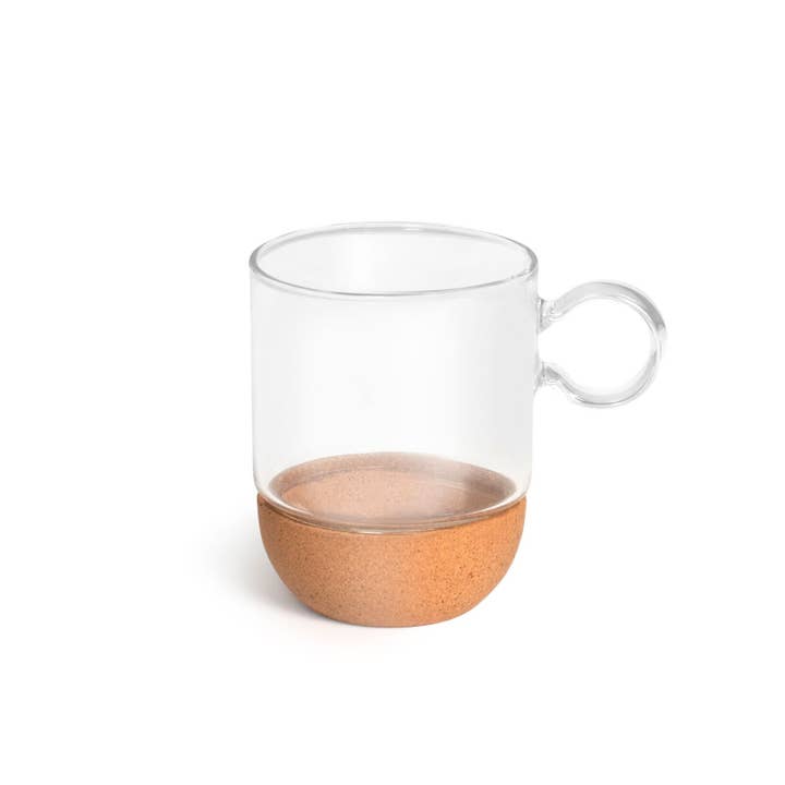 PENGO SPA – wholesale Kaffekoppar – Set med 2 mjölkiga glas-muggar med skedar 270 cc