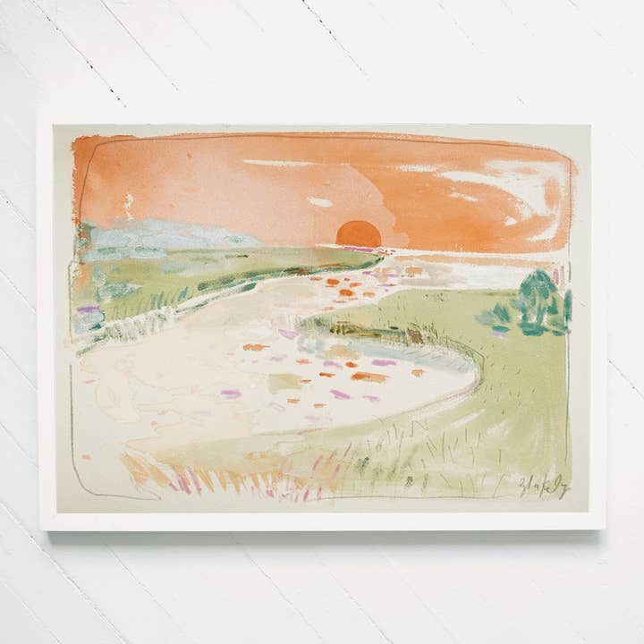 "Strawberry Sunset" Print for wholesale by Blakely Made