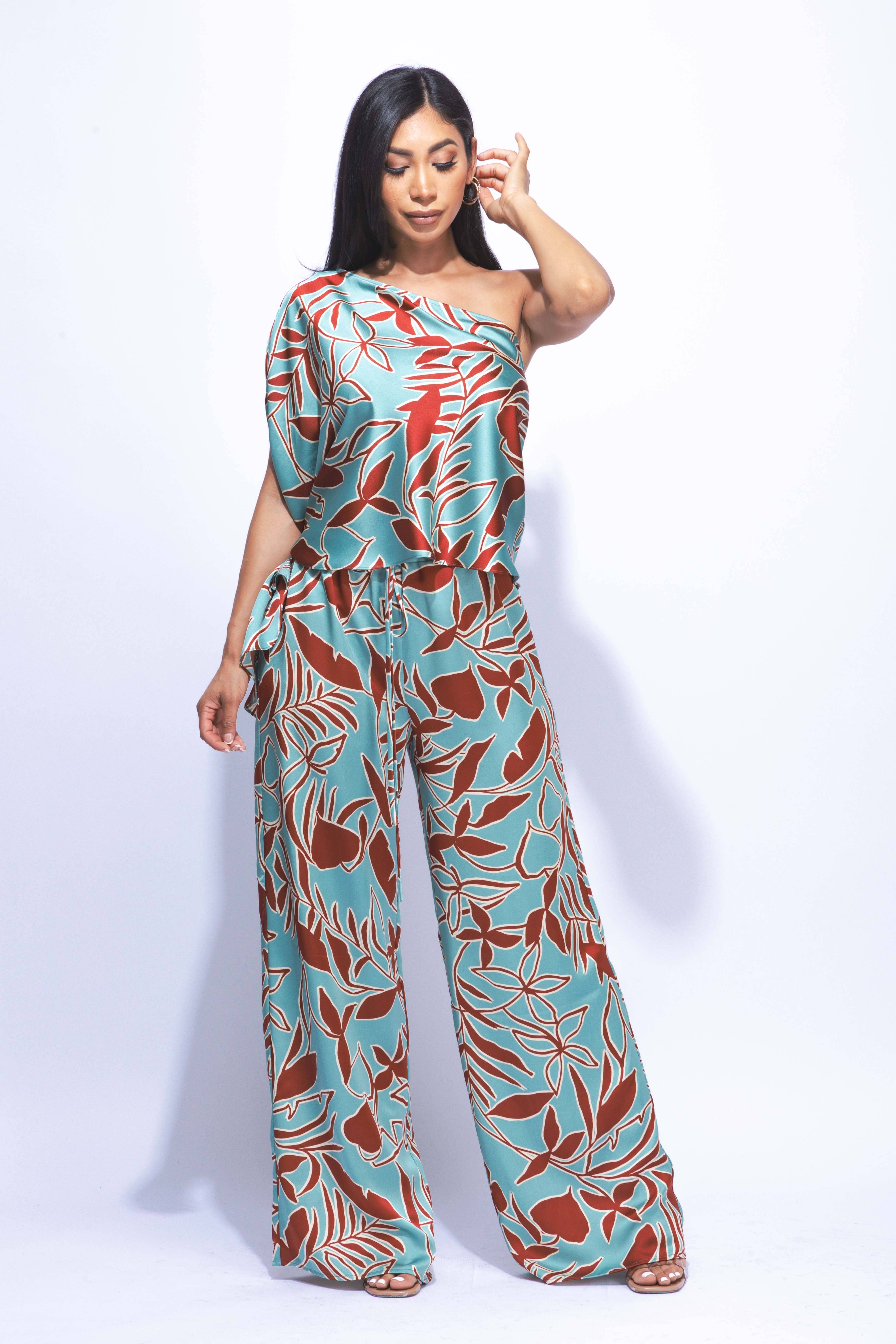 K Too - Vendita all'ingrosso Completo top e pantaloni (NON loungewear) - Donna - Completo in satin con una spalla e pantaloni a gamba larga12