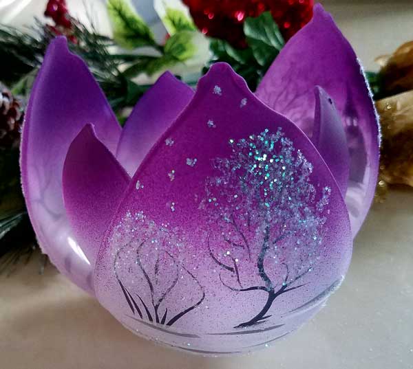 Glass by Iness - Wholesale Candle Holder - White Church In Winter Wonderland Collection - Candle Holder41