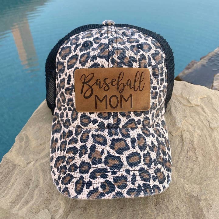 Baseball Mom Leather Patch Hat for wholesale by The Hometown Company