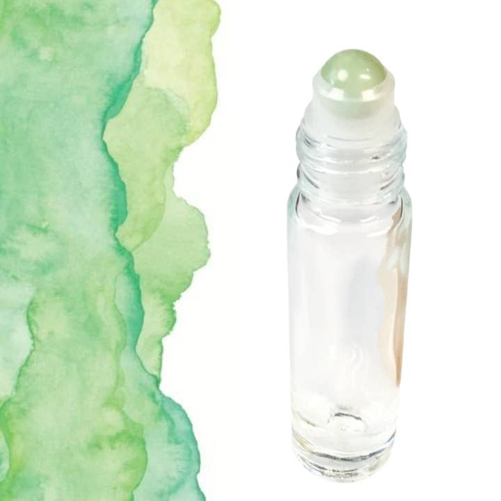 GREEN JADE Roller Bottle - 5/10ml - Cap & Info Card Options for wholesale by Essential Wellness - Body, Mind, Spirit