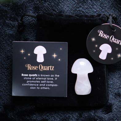 Fungo magico in cristallo di quarzo rosa per la vendita all'ingrosso da parte di Something Different Wholesale