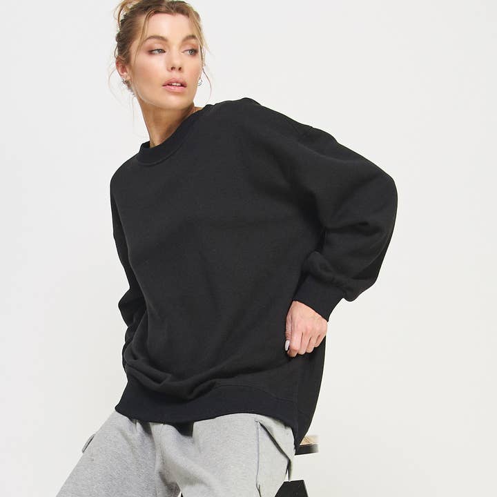 FREEZIA - Wholesale Sweatshirt - Women's - OVERSIZED CREWNECK SWEATSHIRT-FZ000128