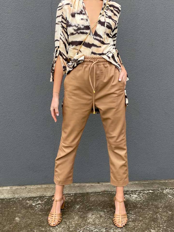 HOSS Monsoon leren broek - Caramel voor wholesale door HOSS